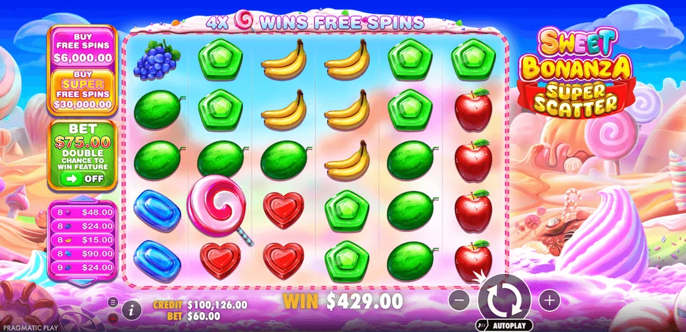 sweet bonanza super scatter free spins